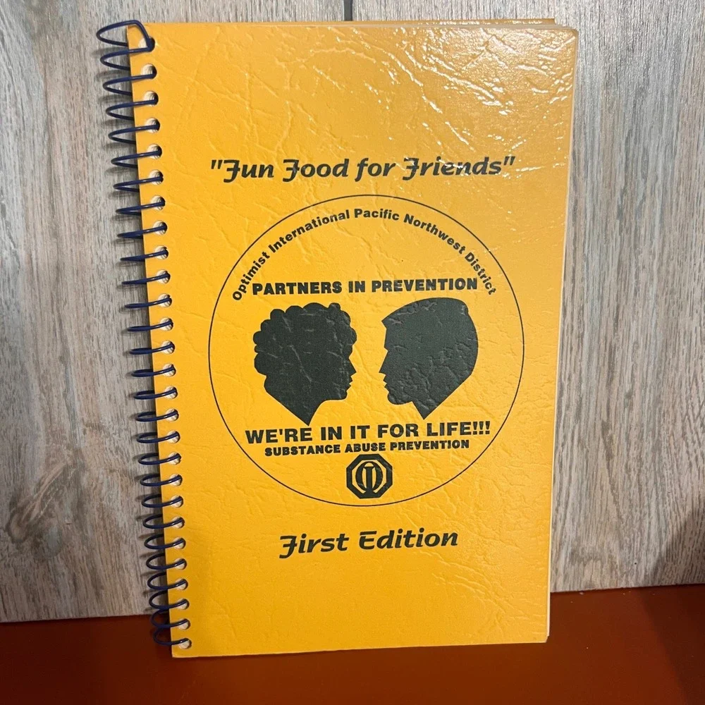 Vintage Fun Food for Friends Cookbook Optimist International PNW First Edition
